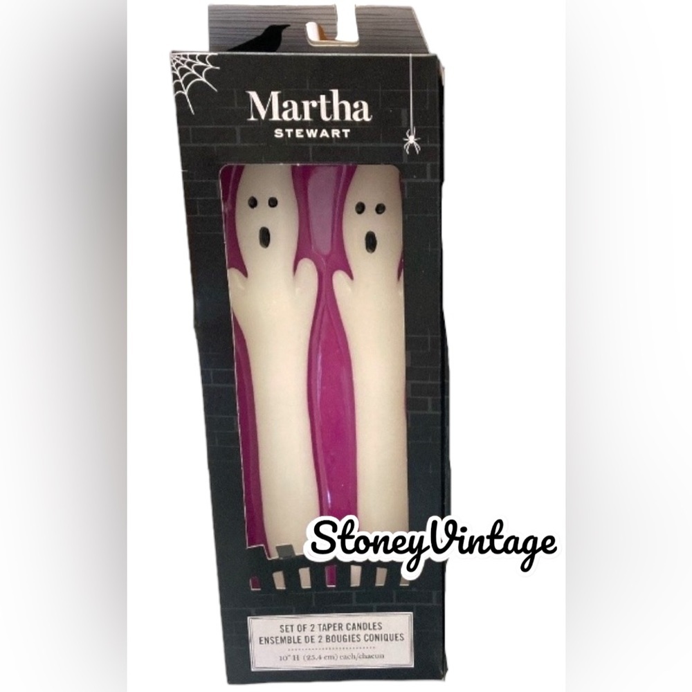 Martha Stewart Set of 2 Taper Candles Ghost, Halloween Edition